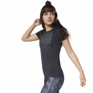 Reebok Running ACTIVCHILL Graphic T Shirt Damen - Schwarz - DE 670-QTX